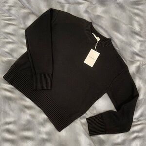 NWT, Everlane 100% cotton boxy sweater, black